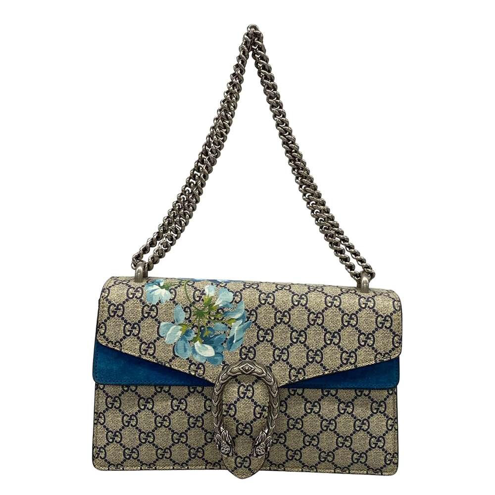 Gucci Dionysus Shoulder Bag 400242 Beige Blue Silver